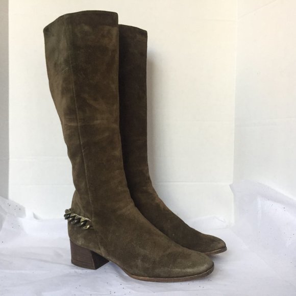Michael Kors Taupe Suede Ankle Chain Boot!- 9M